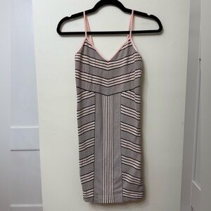 BCBG / S / Bodycon Geometric Mini Dress Spring Summer Sexy Y2K 90s Neutral Party